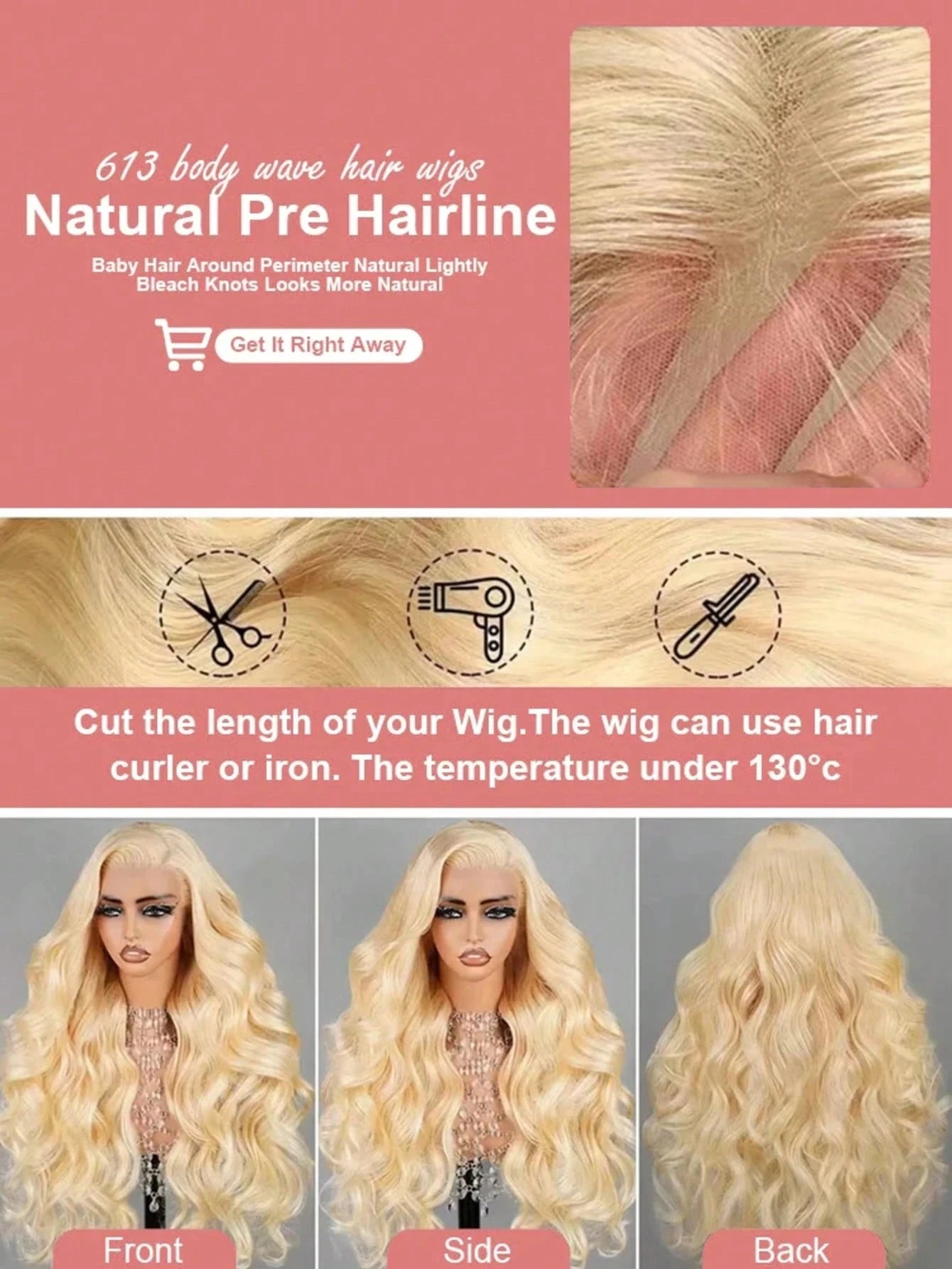 200 Density 613 Human Hair Wig 13x6 Hd Lace Frontal 40 Inch Blonde Human Hair Wig Pre Plucked BrazilianBody Wave Lace Front Wigs