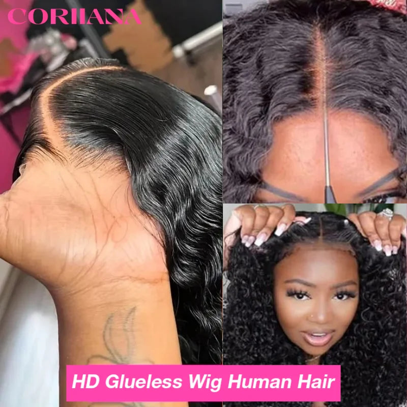 Glueless Wear And Go Kinky Curly Wig Human Hair Precut 7x5 13x6 HD Frontal Wigs Ready to Perplucked Curly Lace Front Wig On Sale