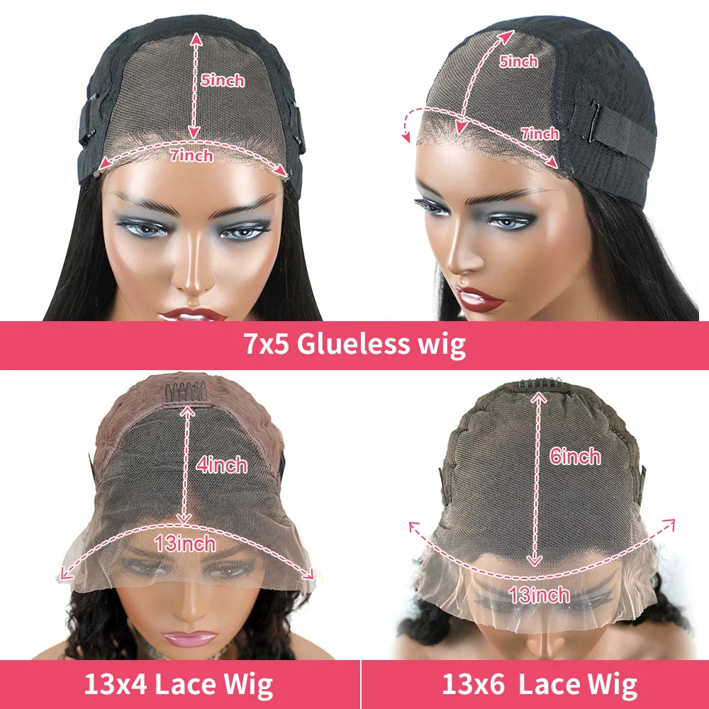 Glueless Wear And Go Kinky Curly Wig Human Hair Precut 7x5 13x6 HD Frontal Wigs Ready to Perplucked Curly Lace Front Wig On Sale